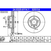 Bremsscheibe Vw P. Sharan 1.8-2.8 95-10 Power Disc | 24.0325-0114.1