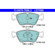 Bremsbelagsatz Db P. W202/W210 95-03 Keramik | 13.0470-7086.2