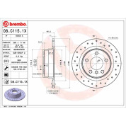 Bremsscheibe HA Brembo Xtra | BMW 1,2 11 | 08.C115.1X