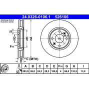 Bremsscheibe Peugeot S. 406 2.0-3.0 95-04 Power Disc | 24.0326-0106.1