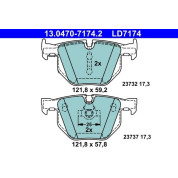 Bremsbelagsatz Bmw T. 5/6 2.0-3.0 03-10 Keramik | 13.0470-7174.2