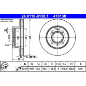 Bremsscheibe Hyundai P. Atos 1.0-1.1 97-08 | 24.0118-0138.1