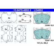 Bremsbelagsatz, Scheibenbremse | 13.0470-4892.2