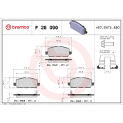 BREMBO Bremsklötze HA | HONDA HR-V 14 | P 28 090