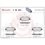 BREMBO Bremsklötze HA | HYUNDAI GRANDEUR (HG) | P 30 054