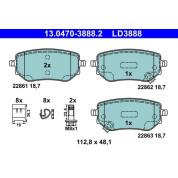 Bremsbelagsatz, Scheibenbremse | 13.0470-3888.2