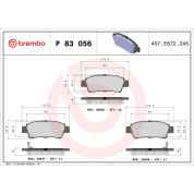 BREMBO Bremsklötze HA | TOYOTA Avensis Verso, Previa 01-11 | P 83 056