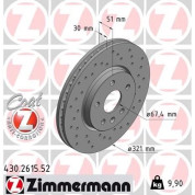 10 481 050 Sport Bremsscheibe VA Sport | OPEL Insignia 08- (17 Zoll) | 430.2615.52