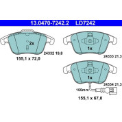 Bremsbelagsatz Vw P. Sharan/Tiguan 1.4-2.0 07- Keramik | 13.0470-7242.2