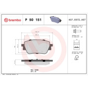 BREMBO Bremsklötze HA | MERCEDES A, B-Klasse 18 | P 50 151