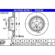 Bremsscheibe Bmw T. 3 2.0-3.0 05-13 Power Disc | 24.0322-0236.1