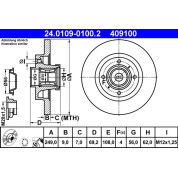 Bremsscheibe Peugeot T. 307/C4 Mit Lager | 24.0109-0100.2