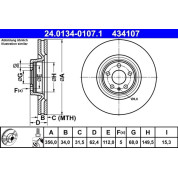 Bremsscheibe Audi S. A6 3.0 Tdi Quattro 12 | 24.0134-0107.1