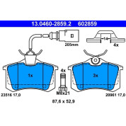 Bremsbelagsatz Vw T. Sharan 95-10 | 13.0460-2859.2