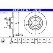 Bremsscheibe Peugeot T. 508 1.6-2.2 Hdi 10 | 24.0112-0197.1