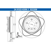 Bremsscheibe Bmw T. 3 2.5-3.0 99-06 Power Disc | 24.0322-0209.1