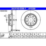 Bremsscheibe Alfa T. Giulietta 1.4/1.6-2.0 Jtdm 10 | 24.0110-0359.1