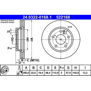 Bremsscheibe Db P. W168 1.4-1.9 97-04 Power Disc | 24.0322-0168.1