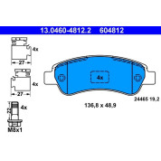 Bremsbelagsatz Peugeot T. Boxer 06-/Jumper/Ducato 06- Ohne Sensoren | 13.0460-4812.2