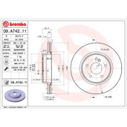 15 482 041 Bremsscheibe HA | MERCEDES W202,W203,W210 (AMG),CHRY 97 | 09.A742.11