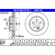 Bremsscheibe Db P. W163 2.3-4.3 98-05 | 24.0126-0116.1