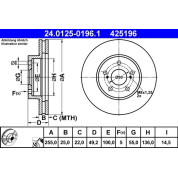 Bremsscheibe Lexus P. Ct 1.8 10 | 24.0125-0196.1