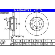 Bremsscheibe Opel P. Corsa 1.0-1.2/1.7 D 00-06 | 24.0120-0174.1