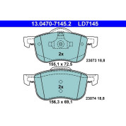 Bremsbelagsatz Volvo P. S60/S80/V70/Xc70 2,0-3,0 98-10 Keramik | 13.0470-7145.2