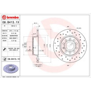 Bremsscheibe HA Xtra | AUDI,SEAT,SKODA,VW | 08.B413.1X