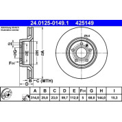 Bremsscheibe Vw S. A6 04 | 24.0125-0149.1