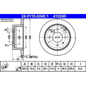 Bremsscheibe Mitsubishi T. Galant/Lancer/Space Wagon 1.6-2.5 91 | 24.0110-0240.1