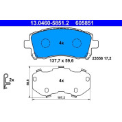 Bremsbelagsatz Subaru P. Forester/Impreza/Legacy/Outback 1,6-2,5 94-05 | 13.0460-5851.2