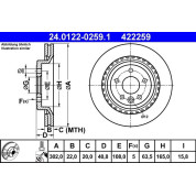 Bremsscheibe Volvo T. S60/S80/V60/V70/Xc70 06 | 24.0122-0259.1