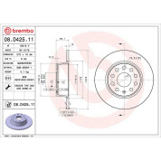 Bremsscheibe HA | AUDI Q2 SEAT SKODA VW T-Roc 17 | 08.D425.11