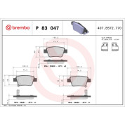 BREMBO Bremsklötze HA | TOYOTA Avensis 03-08 | P 83 047