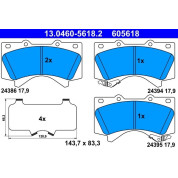 Bremsbelagsatz Toyota P. Land Cruiser 4.5 D/4.6-4.7 V8 08 | 13.0460-5618.2