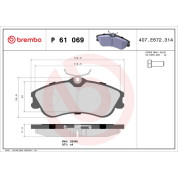 BREMBO Bremsklötze VA | CITROEN Berlingo, Xsara PEUGEOT 206 93-15 | P 61 069