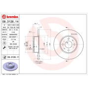 40 482 001 Bremsscheibe HA | ALFA,FIAT,LANCIA 88 | 08.3126.11