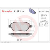 BREMBO Bremsklötze VA | FIAT Doblo, Ideo PEUGEOT 207 98-13 | P 23 119