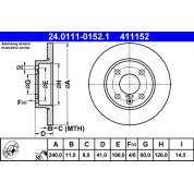 Bremsscheibe Opel P. Corsa 1.0-1.2 00-09 | 24.0111-0152.1