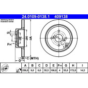 Bremsscheibe Toyota T. Corolla 1.4-1.6 Vvt-I 02-07 | 24.0109-0138.1