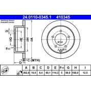 Bremsscheibe Mitsubishi T. Lancer 1.5-2.4 08 | 24.0110-0345.1