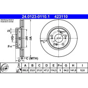 Bremsscheibe Honda P. Civic/Fr-V 1.4-2.0 04 | 24.0123-0110.1