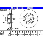 Bremsscheibe Volvo P. S60/S80/V70/Xc70 2.0-3.0 98-10 Power Disc | 24.0328-0123.1