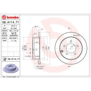 Bremsscheibe HA | MITSUBISHI Lancer 07 | 08.A114.71