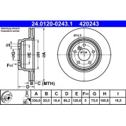 Bremsscheibe Bmw T. 3/4 2.0-3.0 11 | 24.0120-0243.1