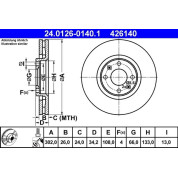 Bremsscheibe Citroen P. C4 1.6-2.0 04 | 24.0126-0140.1