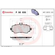 BREMBO Bremsklötze VA | MERCEDES A-Klasse 97-04 | P 50 035