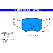 Bremsbelagsatz Vw P. Golf/Jetta/Polo 83-91 | 13.0460-7030.2