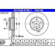 Bremsscheibe Opel P. Astra/Zafira 1.3-2.0 Cdti 09- Power Disc | 24.0326-0166.1